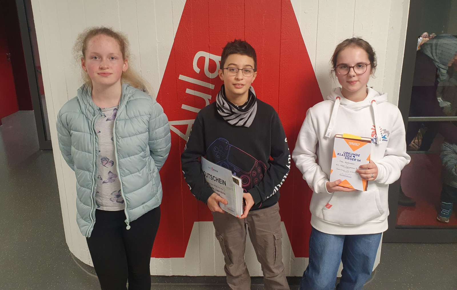 Die drei Kandidaten für den Vorlesewettbewerb